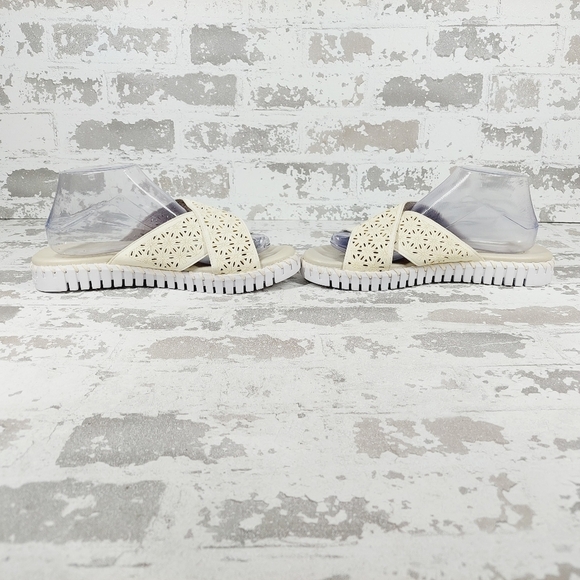 NEW Ilse Jacobsen Tulip Milk Cream Cross Band Sandals Slide W415 - Picture 7 of 11